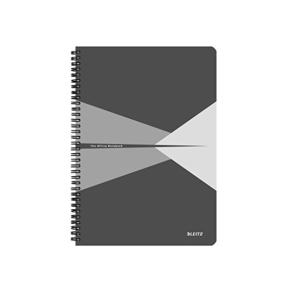 Leitz 44950055 Office Spiral Bound Notepad, A4, Chequered Chequered Grey