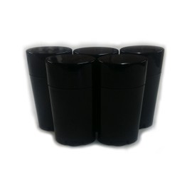 Empty Deodorant Containers - Twist-up, Recyclable, DIY Empty Deodorant OVAL Tubes, Top-Fill 2.5 OZ (Pack of 5, Black)