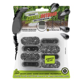 Slipstick GorillaOutdoor Berber Furniture Feet Pads with Clear Sleeve Sock (8 Pack) Weatherproof Outdoor Furniture Sliders for Medium Rectangular Legs