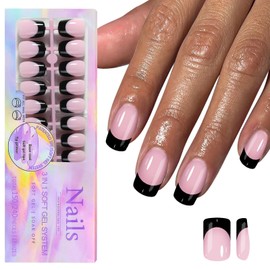 150 PCS Press on Nails French Tip Fake Nails Medium Coffin False Nails Full Cover Stick on Nails Acrylic Reusable Artificial Fake Nails Press ons Finger Manicure for Women