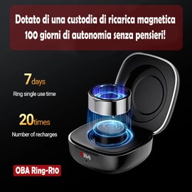 OBA 2024 Ring-R10 Smart Ring, Pedometer, Distance, Calories, Heart Rate, Sleep Quality, Stress Level, Blood Oxygen, APP Ceramic Cover (Size - XL Diameter 21.5mm)