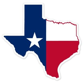 Texas State Map Flag car bumper window sticker 4 x 4 by StickyChimp
