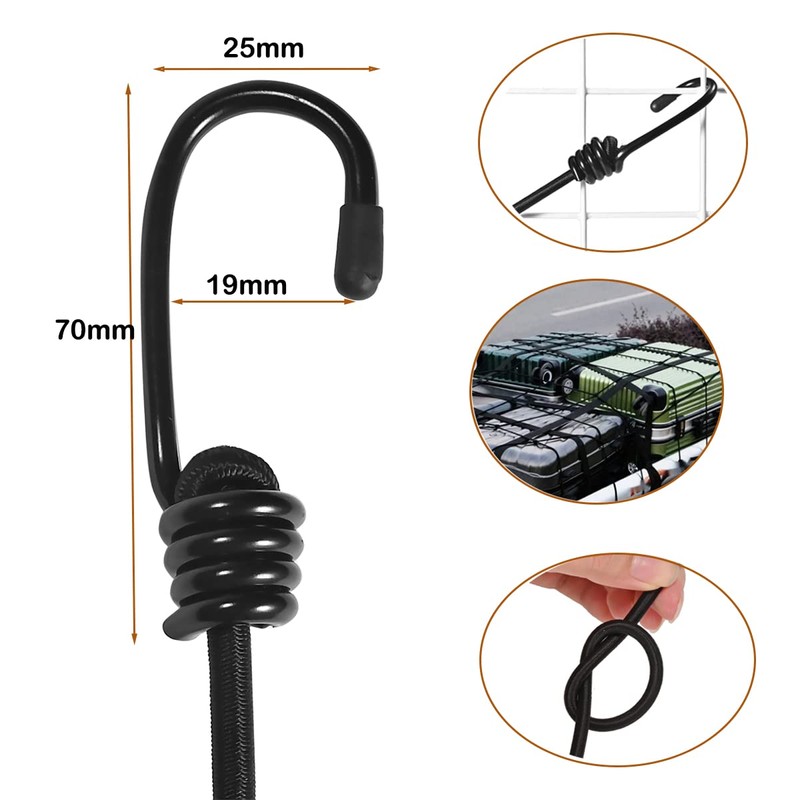 Yorkmills Bungee Cords with Hooks 20M Elasticated Secure Rope, Elastic