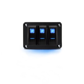 MIIGII 3 Gang Rocker Switch Panel with 5 Pin On Off Toggle Switch 12V/ 20A 10A/ 24V, Waterproof Aluminum Switche Bracket for Car Truck Marine Boat RV