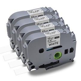 Replace for Brother Label Tape TZ Tape 12mm 0.47 Inch Laminated White TZe-231 TZC-231 Compatible with Brother Label Maker PT-D400 PT-D210 PT-D220 PT-H110 PT-D600,4Pack