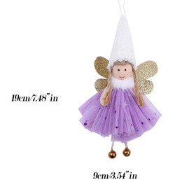 FZBNSRKO 4 Pack Christmas Angel Hanging Ornaments, Tree Decorations With Bells, Plush Crafts Elves Pendants for Xmas Home Party (Random Color)