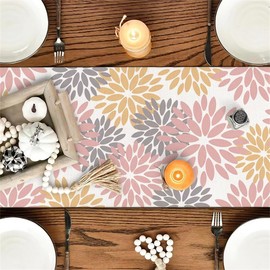 Lslandmood Modern Table Runner 40cm Wide Coffee Table Runner Outdoor Waterproof Long Table Runners Linen for Party Wedding Round Table Cover 40x140cm