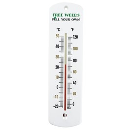 Thermometer World Greenhouse Thermometer 240 mm Classic Garden Thermometer Gift For Outdoor Use In Garden Greenhouse Shed Allotment Accessories Ideal Gardening Gift (Free weeds, pull your own), White