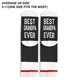Best Grandpa Ever Socks, Gifts for Grandfather, Socks for Men Size 5.5-11, Gifts for Families Friends on Father's Day Birthday Thanksgiving Christmas Day - A62