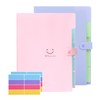 Pack of 2 A4 Document Folders, Folder with 5 Compartments,