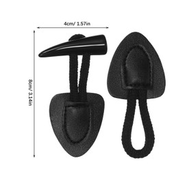 Lurrose 4 Pairs PU Leather Sew-On Toggles Closures with Resin Horn Buttons Vintage Sew-On Toggles Sewing Accessories for Knitwear Windbreaker Padded Jacket Coat Clothing