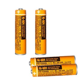 4 Pack HHR-55AAABU NI-MH Rechargeable Battery 1.2V 550mAh AAA Battery for Panasonic Cordless Phones