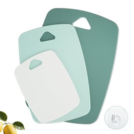 MOAMUN 3PC Cutting Board, Plastic Cutting Boards for Kitchen, Large/Medium/Small Cutting Boards for Kitchen Dishwasher Safe, Easy Grip Handle, BPA Free, Dishwasher Safe (3 Size, Multi Colors)