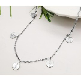 Lawellery Tile Paragraphs Pendant Chain Necklace Jewellery for Lawyers, Stainless Steel