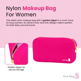 Pink Alley Makeup Bags, Hot Pink, Small, Makeup Bag