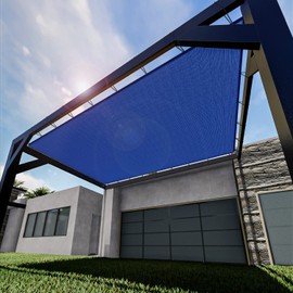 Goleray 12'x21' Sun Shade Cloth with Grommets Rectangle Sail Shade Pergola Canopy Patio Cover Outdoor Awning Gazebo Shelter, Blue