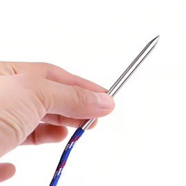 WUDQIJI Stainless Steel Paracord Needle 6-Piece Paracord Lace Stitch Needle Paracord FID Needle Paracord FID Lacing Pins Paracord Lacing Needles with FID Set Fabric Bag for Crafts and Sewing