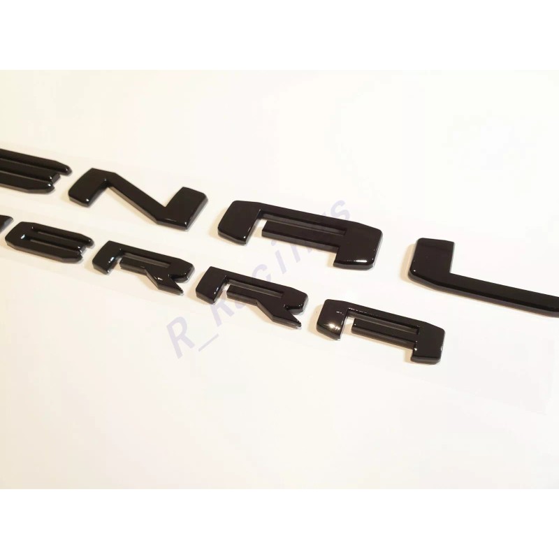 GMC 2PCS Gloss Black DENALI Sierra Emblems Letters Fit GMC
