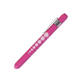 Aokin Medical Pen Light for Nurse Doctor, Reusable LED Medical Penlight Flashlight with Pupil Gauge and Ruler, White Light, Rose