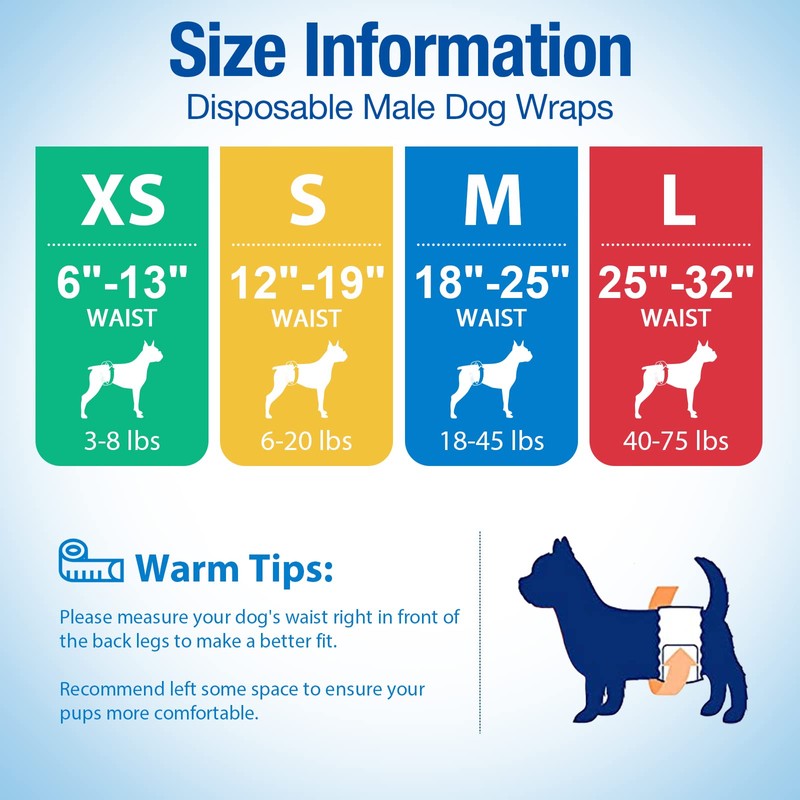 Pet Soft Dog Diapers Male - Disposable Male Dog Wraps