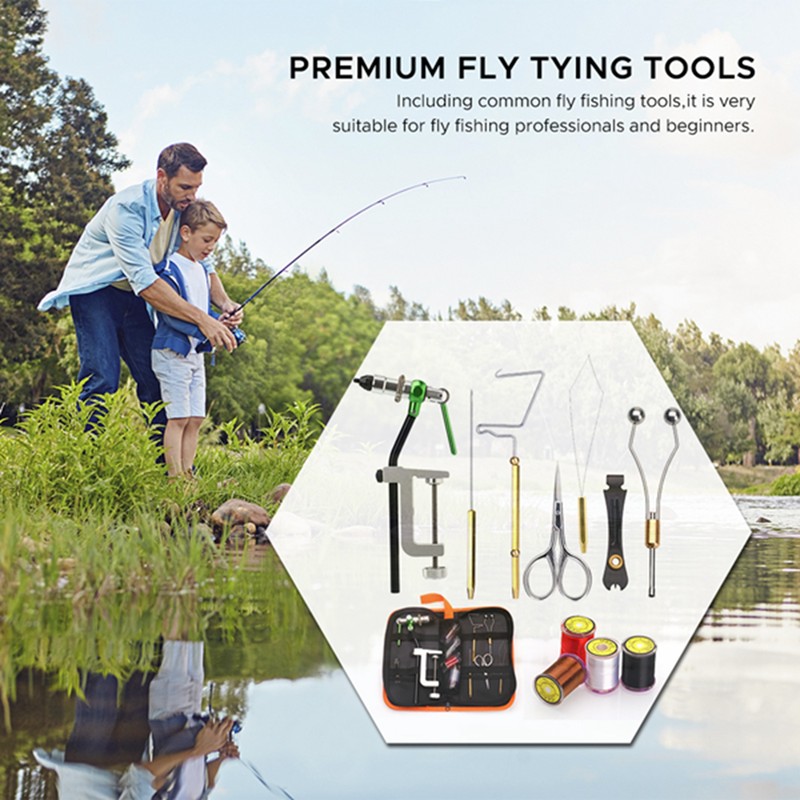 Fly Tying Tools Kit with Fly Tying Threader Needle Whip