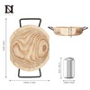DN DECONATION Round Wooden Dough Bowl with Metal Handles for