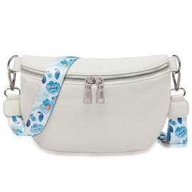 Bum Bag Women's Belt Bag Fashion Casual Belt Bag: Chest Bag Shoulder Bag Crossbody Bag with External Adjustable Shoulder Strap, Bum Bag Waterproof, White, Neck pouch