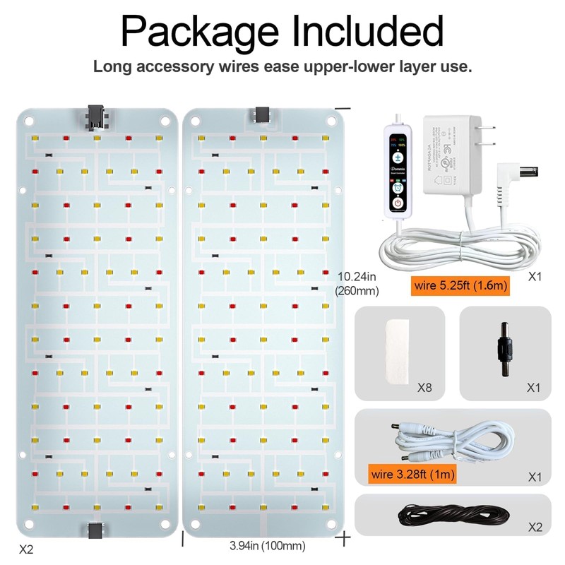 DOMMIA Panel Grow Light for Indoor Plants, 20W Ultra-Thin Full
