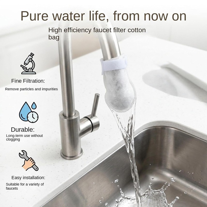 50 Piece Faucet Filter Cotton Bag for Kitchen Sink -