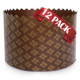 Paska Mold Kulich - Stampi per panettone in carta (12 confezioni da 425,2 g) per pane pasquale, stampi per panettone, panetone, 13 x 8,5 cm