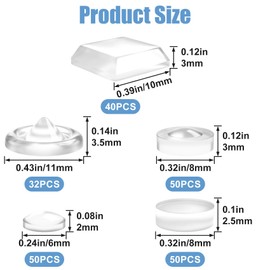 STSTR 222PCS Bump Dots for Visually Impaired, Mixed Sizes Shapes Low Vision Aids Tactile Stickers Braille Aids for Blind, Low Vision, Elderly -Clear