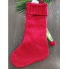 Whimsical Unique 19" Red Sweater Scarf Knit Christmas Stocking, Snowman