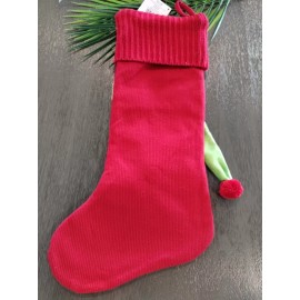 Whimsical Unique 19" Red Sweater Scarf Knit Christmas Stocking, Snowman Button Rare