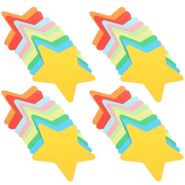 Operitacx 90 Sheets Star Paper Cutting Die Cuts for Card Making Teacher Appreciation Shapes Colored Labels Stickers Encourage Paper-cut Removable Office School Supplies