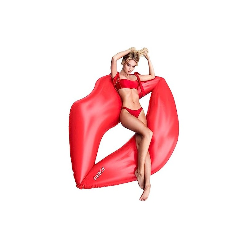 FUNBOY Giant Inflatable Red Lips Pool Float, Luxury Float for