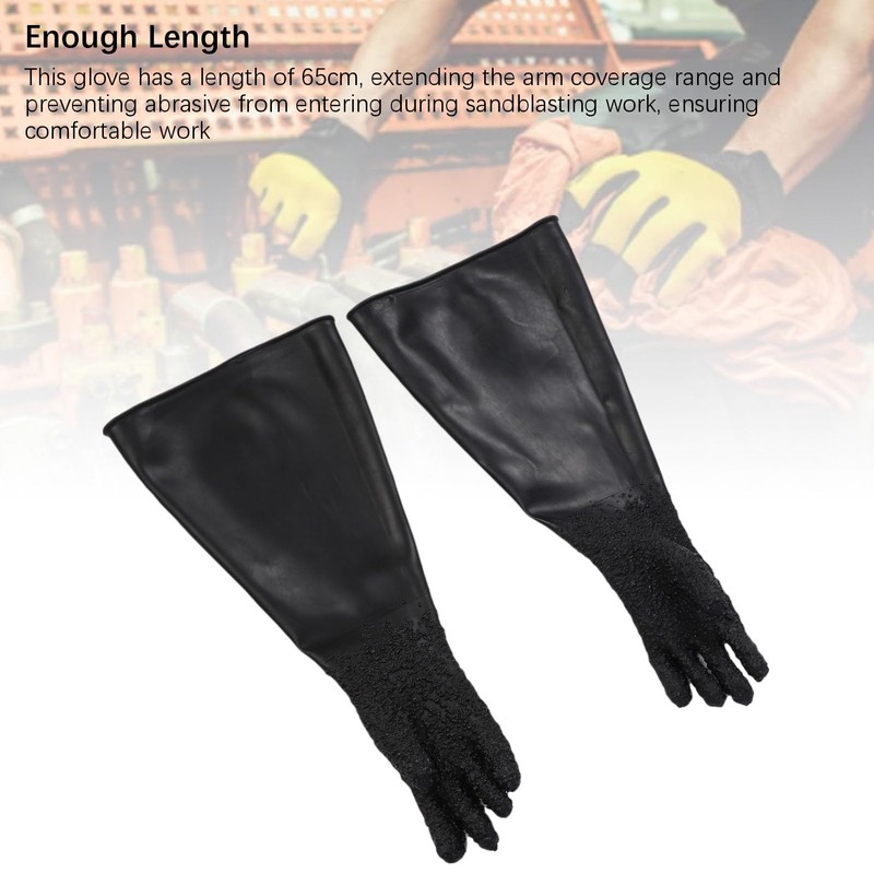Pyhodi 1 Pair Sandblasting Gloves with Particle, 25.6in/65cm Wearproof Latex