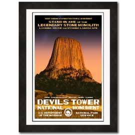 Devils Tower National Monument, Wyoming - WPA-Style National Park Poster - 13” x 19” - Wall Decor for Home and Office - Original Artwork