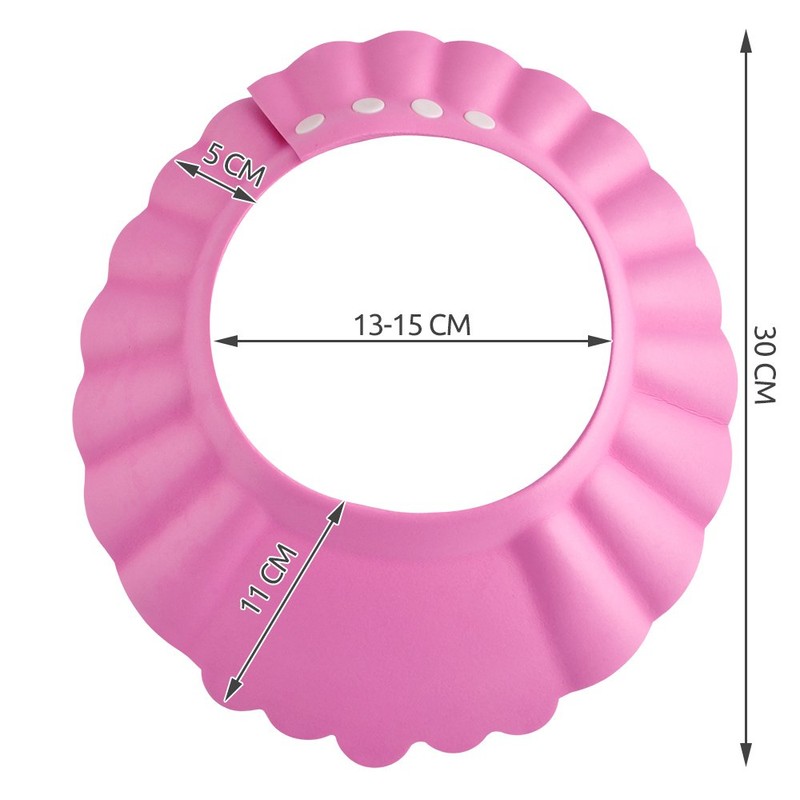 ISO TRADE Duschhaube Kinder Badekappe Verstellbar 13-15cm Ohr- und Augenschutz