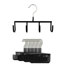 Mawa by Reston Lloyd Non Slip Space-Saving Belt/Accessory Hanger, Style Gh, Set of 25, Black
