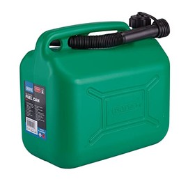 Draper 10L Plastic Petrol Can | Jerry Fuel Diesel Can | 10000cc Water Container | 20mm Flexible Spout Diameter | 290mm Spout Length | 09055, Green