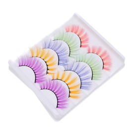 PACKOVE 5 Pairs Faux Eyelashes Lightweight Soft Makeup Lashes Extensions for Natural Full Eye Look