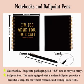 Adhd Cleaning Planner - Adhd Cleaning Planner for Adults Women,Funny A5 Spiral Notebook & Ballpoint Pen 2pc,Journal for Teens,Adhd Office Must Haves