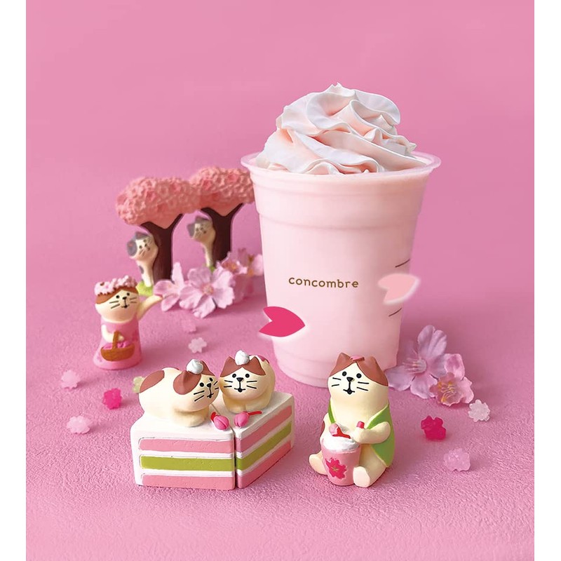 Decore Corporation ZSA-62787R Sakura Latte Cat Pink Approx. W 1.0