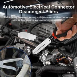 Electrical Disconnect Connector Pliers for Cars, Fuel Line Pliers with Anti-Slip Grip Automotive Hose Disconnect Tool Set for Air Flow Sensors Fuel Injectors (1 * 60°Bend)