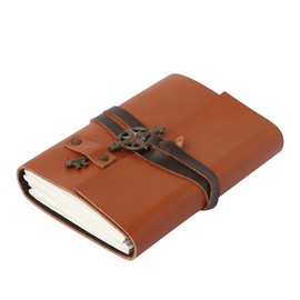 ALCRAFT The Vintage Journal Premium Leather Diary With Metal Key Closure And 100% Recycled Handmade Paper (7 * 5 Inches)
