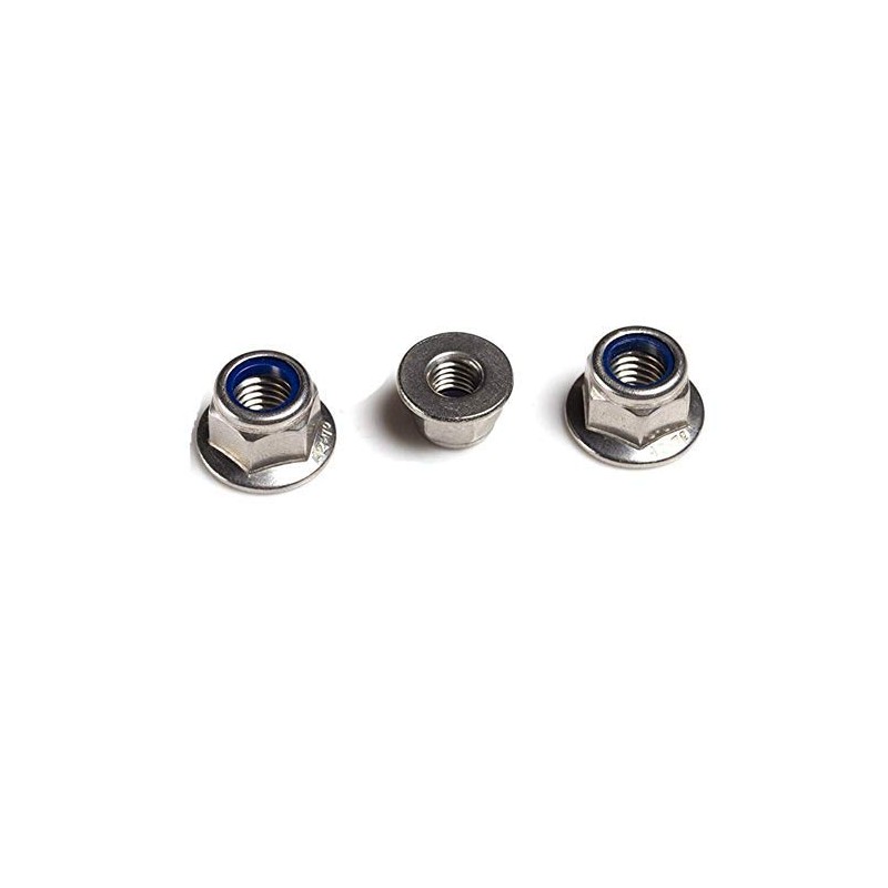 Hexagonal nuts with flange self-locking (with polyamide clamping part) -