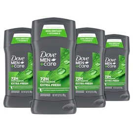 Dove Men+Care - Desodorante antitranspirante en barra para hombres, 4 unidades, extra fresco, con protección contra el sudor y el olor de 72 horas con