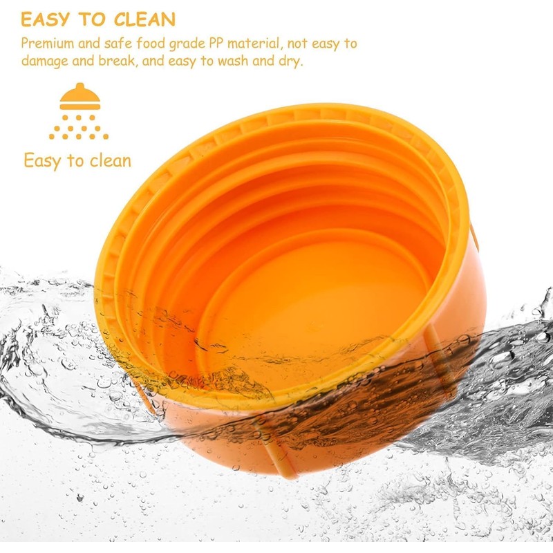 Narrow Milk Bottle Caps, 10Pcs Orange Travel Bottle Lids, Leak