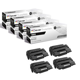 CS Replacement Toner Cartridge Compatible with HP 55X CE255X 55A CE255A Black 500 MFP M525dn 500 MFP M525f Flow MFP M525c M521dn MFP MFP M521dw P3010 P3015d P3015dn Toner Cartridge 4 Pack