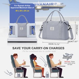 WEPLAN Hand Luggage Bag 45 x 36 x 20 Easyjet for Aeroplane Travel Bag Women's Hand Luggage Ryanair 40 x 20 x 25 Bag Weekender Bag Travel Bag Sports Bag with Shoe Compartment Hospital Bag Swimming Bag